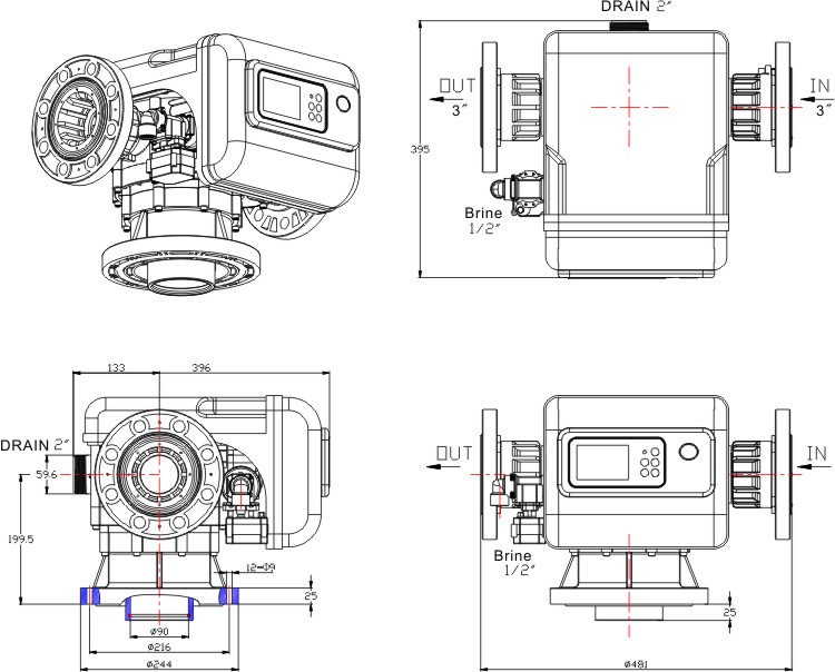 GR40 control valve dimensions